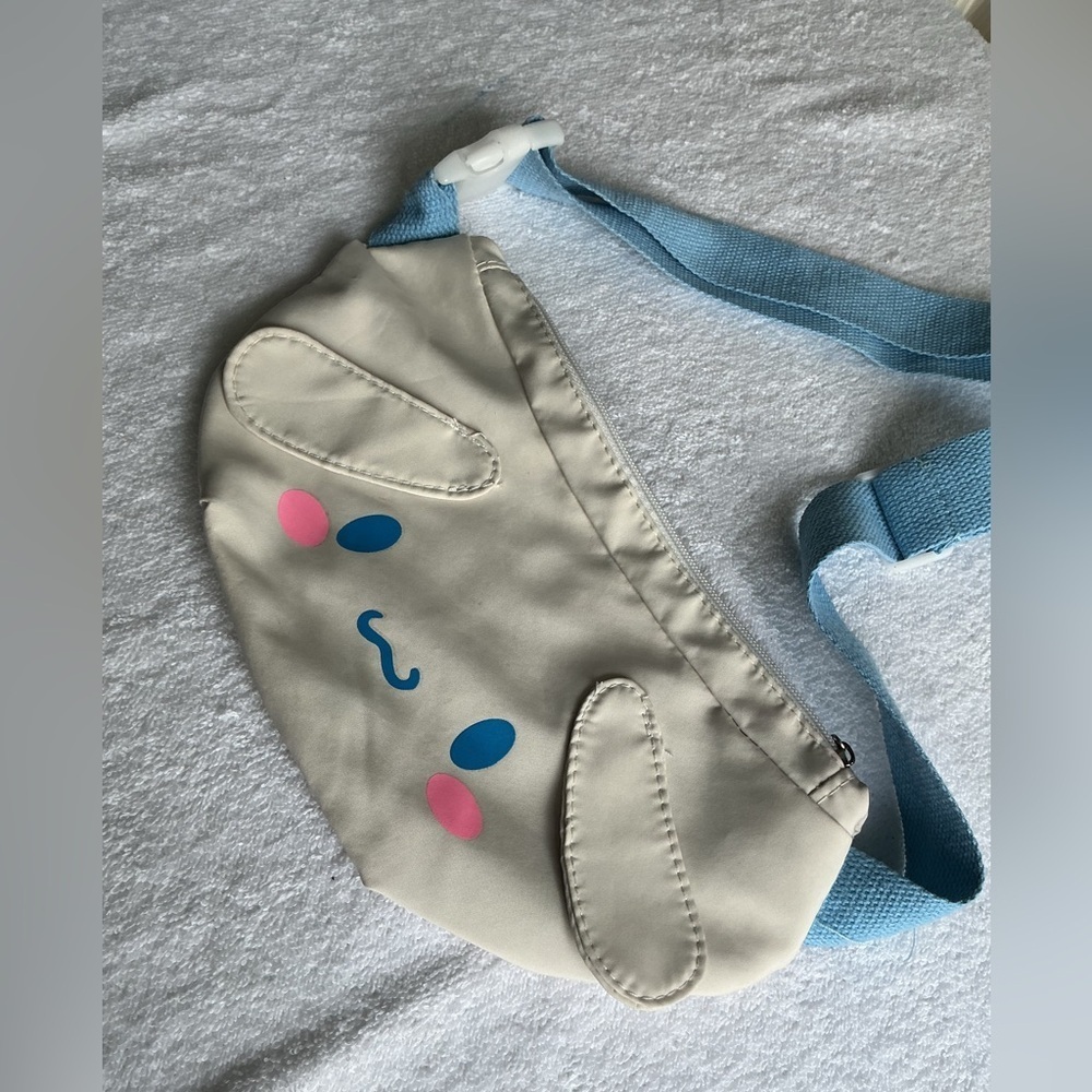 Charming Cream and Blue Kids Waist Bag - Picture 2 of 8